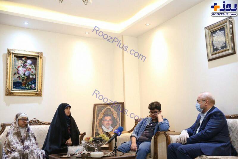 حضور قالیباف در منزل شهید مدافع سلامت +عکس