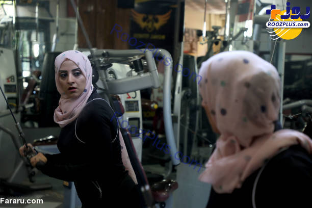 اولین بانوی مربی رشته بدنسازی در غزه + عکس