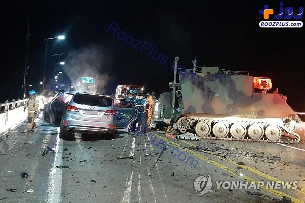 تصادف مرگبار خودروی زرهی آمریکا در خیابان های کره جنوبی! +عکس