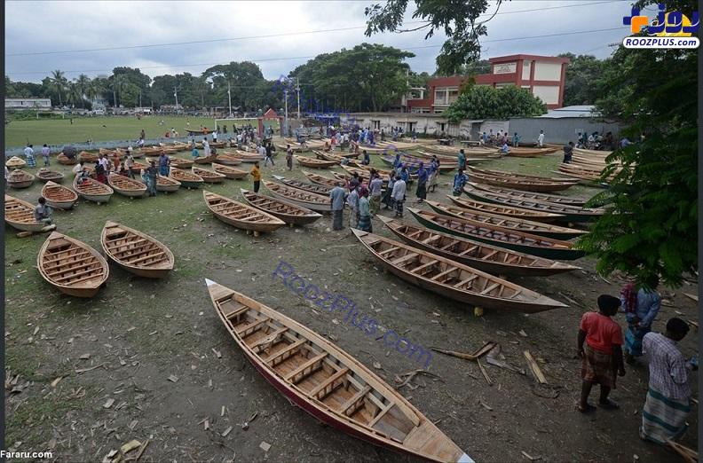 عکس/ بازار سنتی قایق ‌فروشان بنگلادش