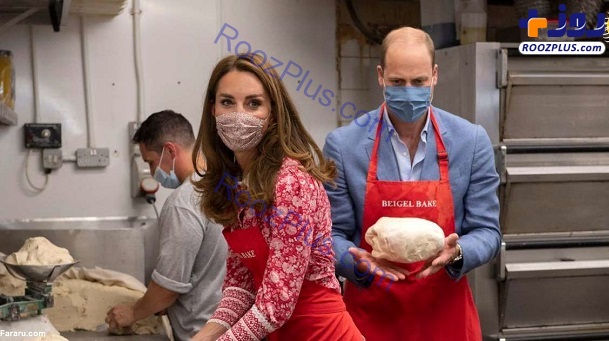 نان پختن نوه ملکه بریتانیا و همسرش در یک نانوایی+ تصاویر
