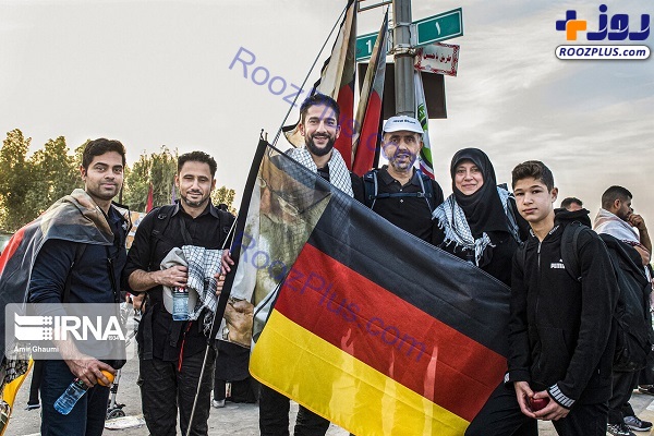 دلدادگان حسینی از سراسر جهان در پیاده روی اربعین +عکس