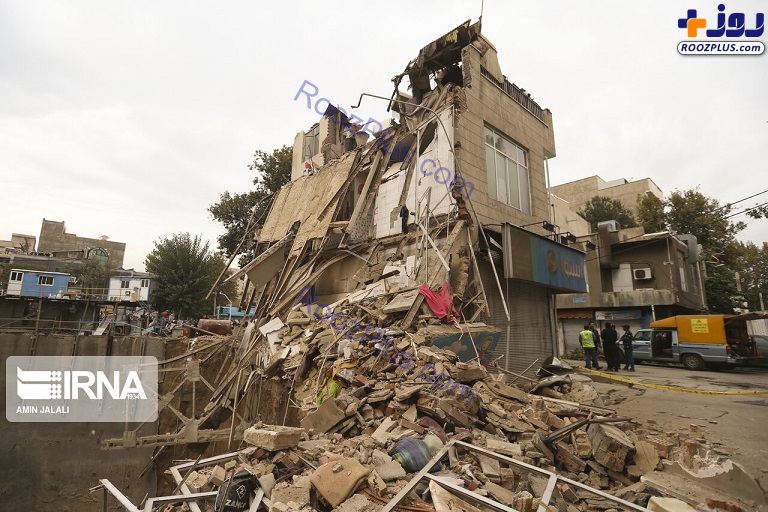 گود برداری عمیق و ریزش دو ساختمان در تهران + تصاویر
