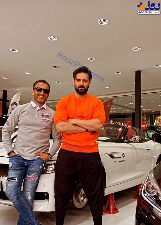 امیرحسین آرمان در کنار یک خودروی لوکس +عکس