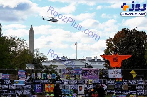 تهدید ترامپ با نصب پوستر روی نرده های بیرونی کاخ سفید! +عکس