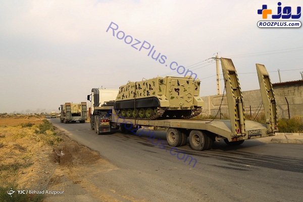 عکس/اعزام تجهیزات زرهی و توپخانه ای به مناطق مرزی شمال غرب‎