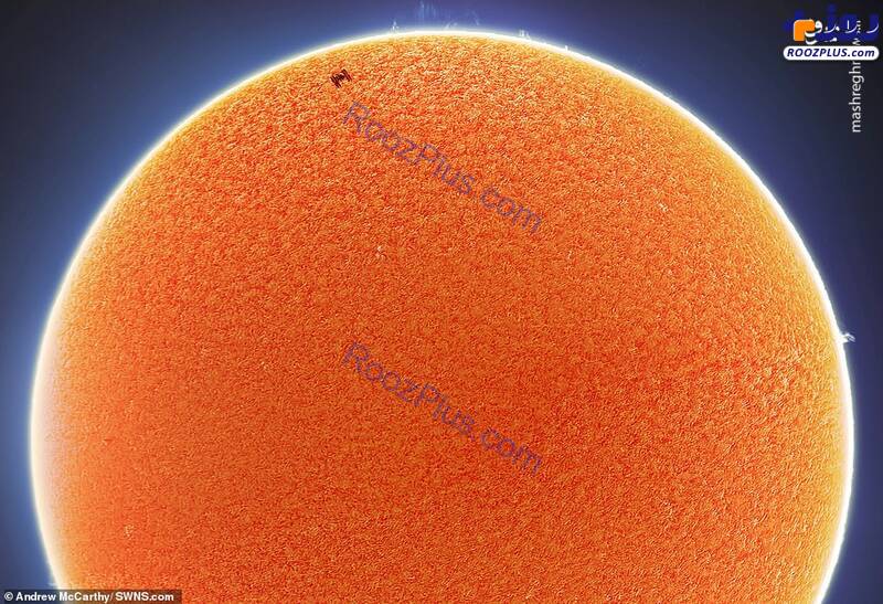 عبور ایستگاه فضایی بین‌المللی از مقابل خورشید+عکس