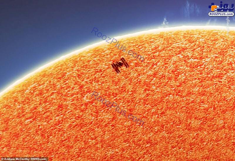 عبور ایستگاه فضایی بین‌المللی از مقابل خورشید+عکس
