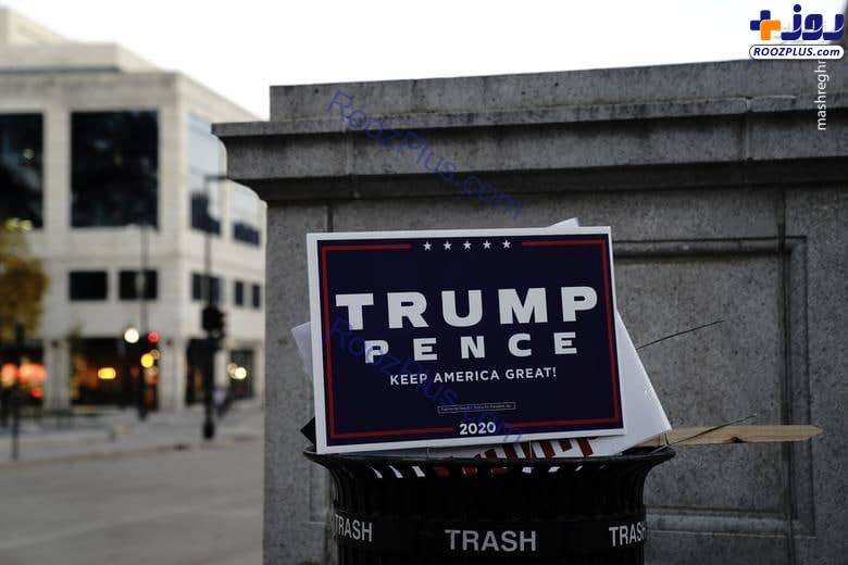 عکس/تراکت تبلیغاتی ترامپ در سطل زباله