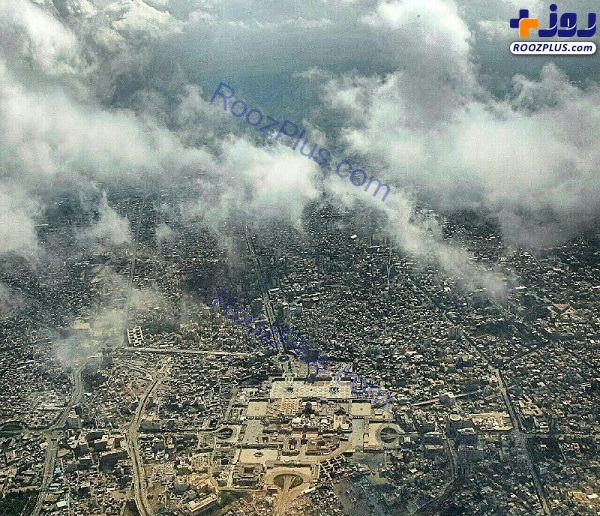 نمای هوایی از شهر مشهد و حرم امام مهربانی ها +عکس