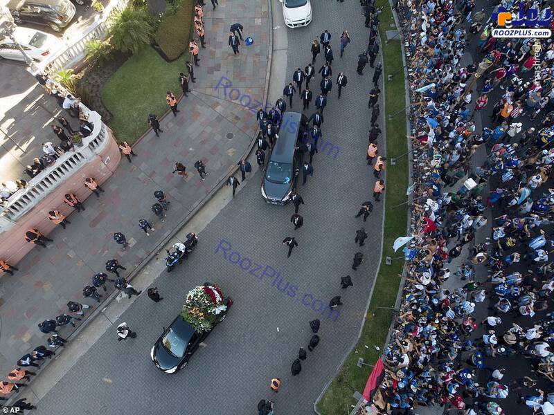 تصویر هوایی از اسکورت تابوت مارادونا +عکس