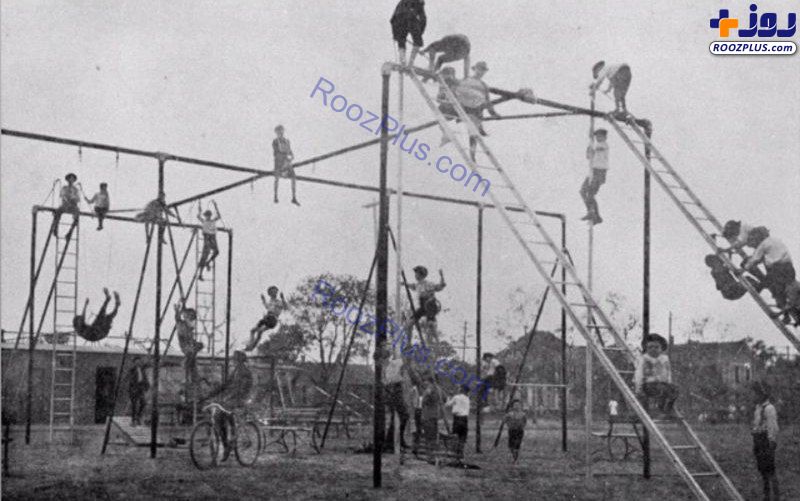 زمین بازی کودکان در تگزاس سال 1900 +عکس