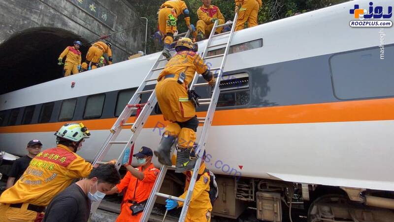 خروج مرگبار قطار از ریل در تایوان+عکس