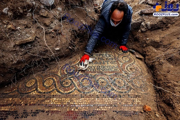 عکس/کشف موزاییکی 1500ساله در «ازمیر» ترکیه