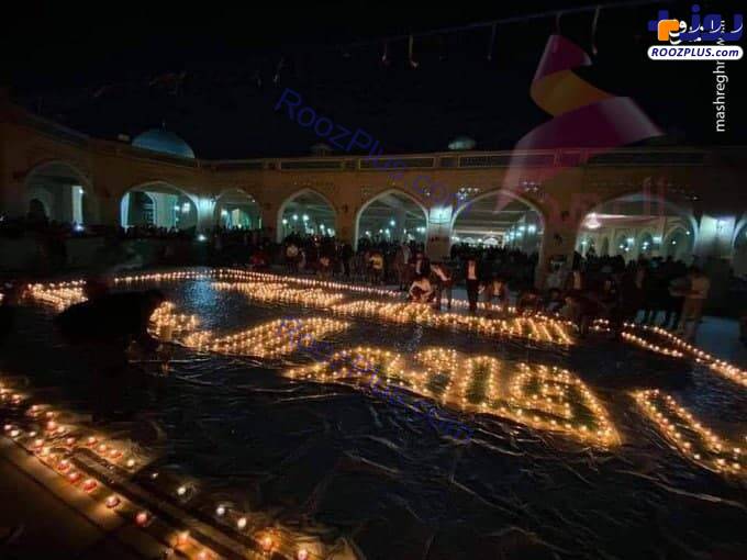روشن کردن ۱۱۸۷ شمع در مسجد سهله به مناسبت نیمه شعبان/عکس