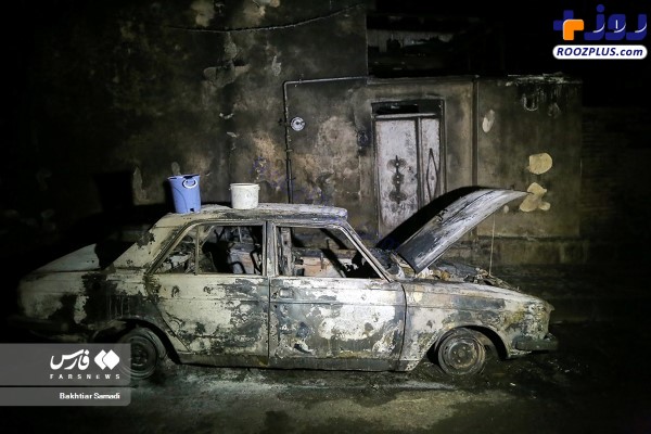 خسارات انفجار تانکر حاوی مازوت در سنندج +عکس