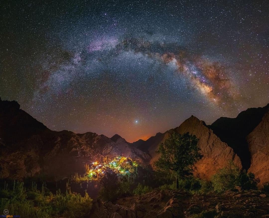 کهکشان راه شیری بر آسمان روستای سرآقا سید +عکس