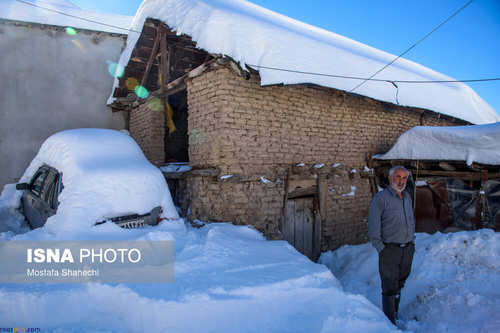 بارش بی سابقه برف در کیاسر مازندران +عکس