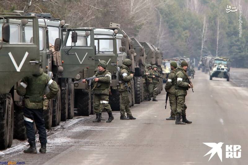 ستون نیروهای نظامی روسیه در بیرون کی‌یف /عکس