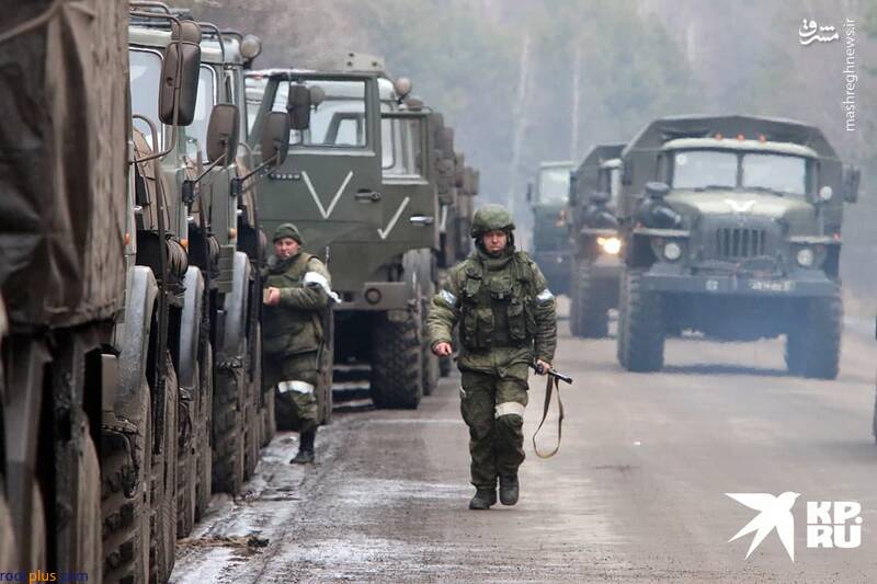 ستون نیروهای نظامی روسیه در بیرون کی‌یف /عکس
