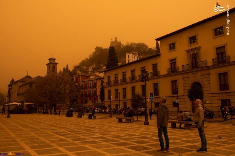 آسمان نارنجی اسپانیا +عکس