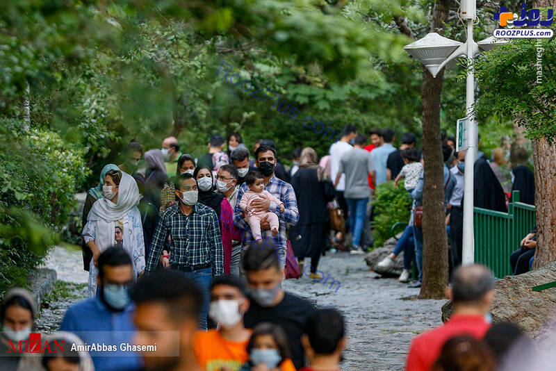 شلوغی پارک جمشیدیه در بحران کرونا+عکس