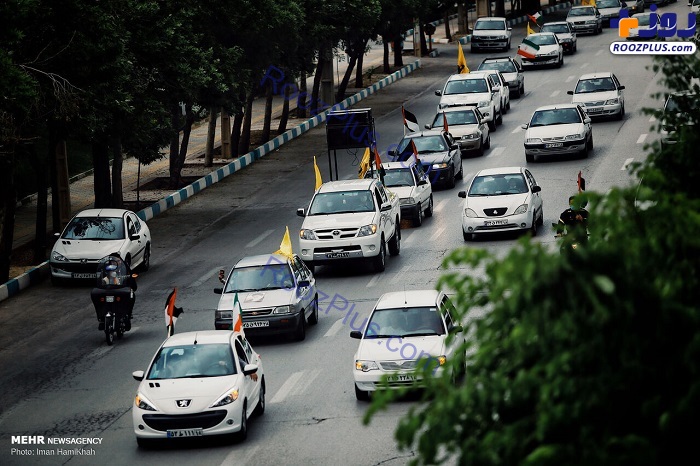 راهپیمایی خودرویی روز قدس در همدان +عکس