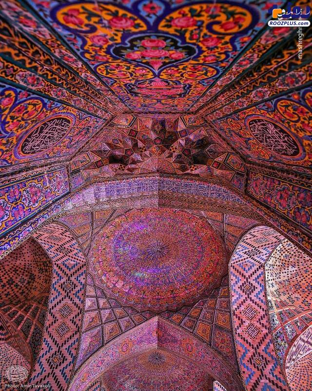 کاشی‌کاری زیبای محراب مسجد نصیرالملک +عکس