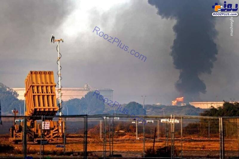 تاسیسات نفتی صهیونیست‌ها همچنان در آتش می‌سوزد/عکس