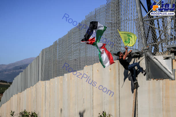 پرچم ایران در مرز لبنان و فلسطین اشغالی/عکس