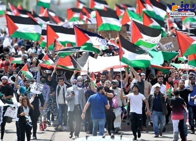 تظاهرات بزرگ حمایت از فلسطین در میشیگان/عکس