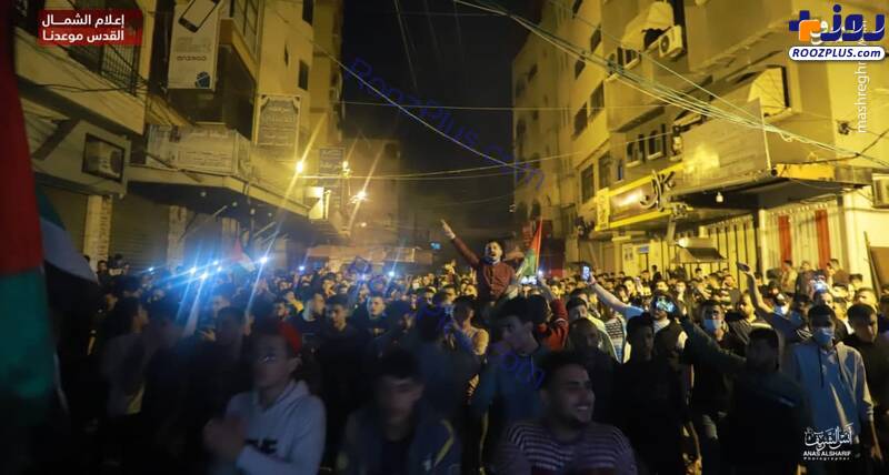 شادی فلسطینی‌ها بعد از حملات راکتی به اراضی اشغالی/عکس