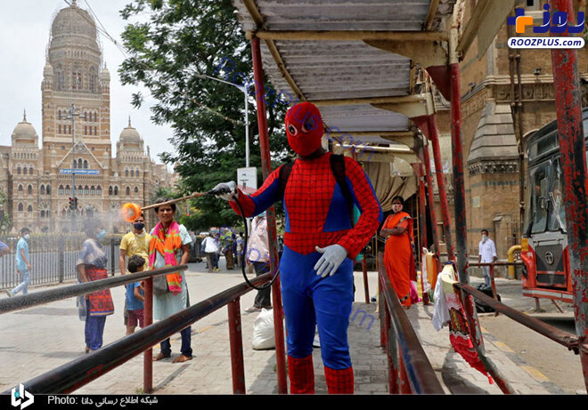 ضدعفونی کردن بمبئی توسط مرد عنکبوتی/ تصاویر