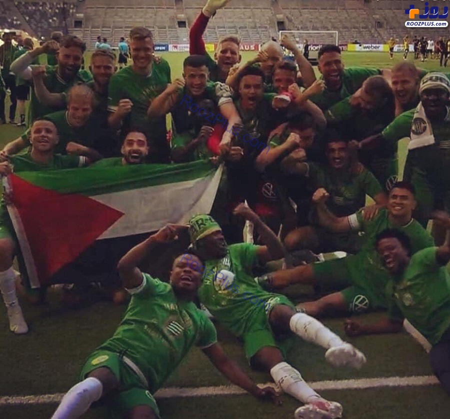 اهتزاز پرچم فلسطین در فینال جام حذفی سوئد +عکس