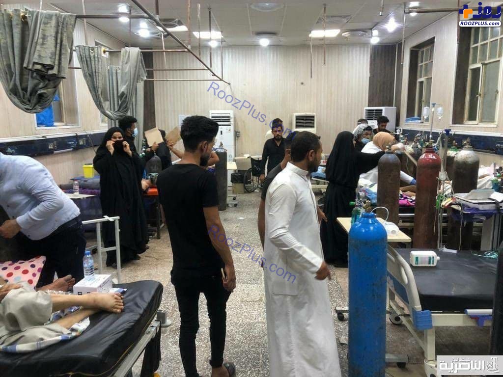 آتش‌سوزی در بیمارستان بیماران کرونایی در عراق/انفجار کپسول اکسیژن حادثه آفرید +عکس