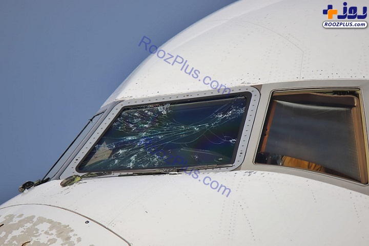 عکس/ وضعیت هواپیمای بوئینگ اماراتی پس از خروج از تگرگ!