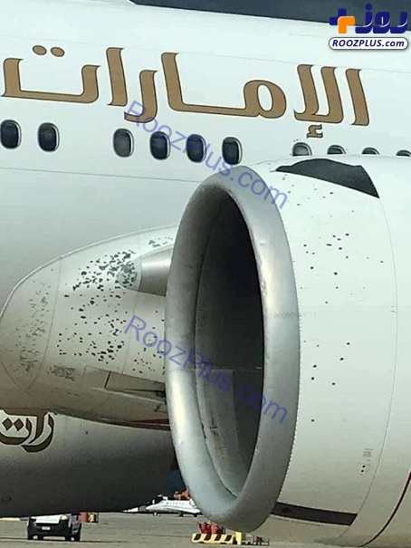عکس/ وضعیت هواپیمای بوئینگ اماراتی پس از خروج از تگرگ!
