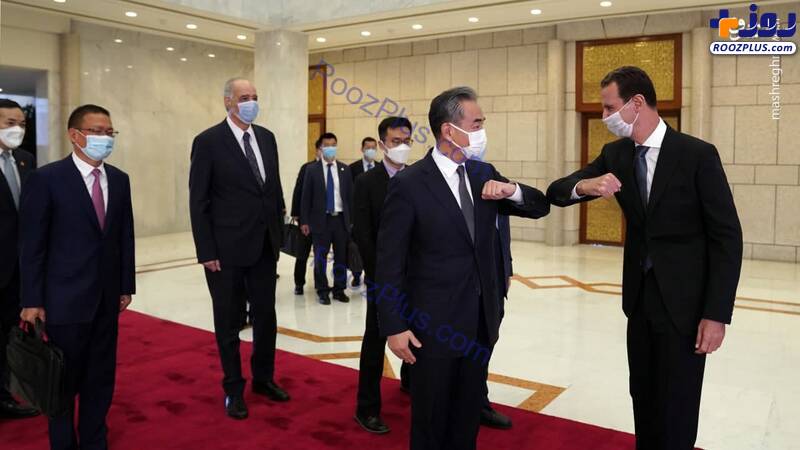 دیدار کرونایی وزیر خارجه چین با بشار اسد+عکس