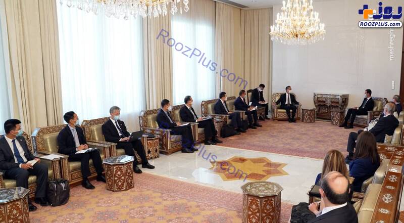 دیدار کرونایی وزیر خارجه چین با بشار اسد+عکس