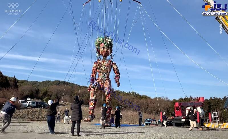 عروسک ۱۰ متری در مراسم ویژه المپیک۲۰۲۰ توکیو /عکس