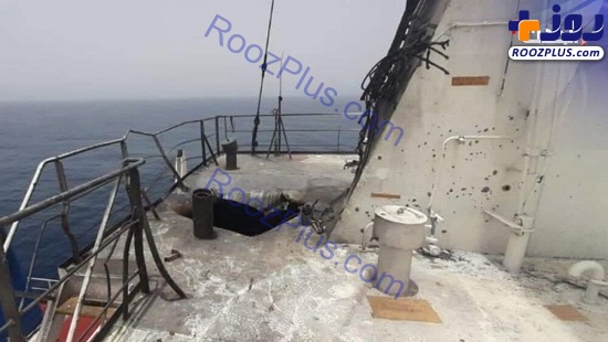 اولین تصاویر از کشتی اسراییلی بعد از حمله در دریای عمان