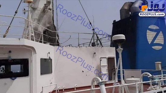 اولین تصاویر از کشتی اسراییلی بعد از حمله در دریای عمان