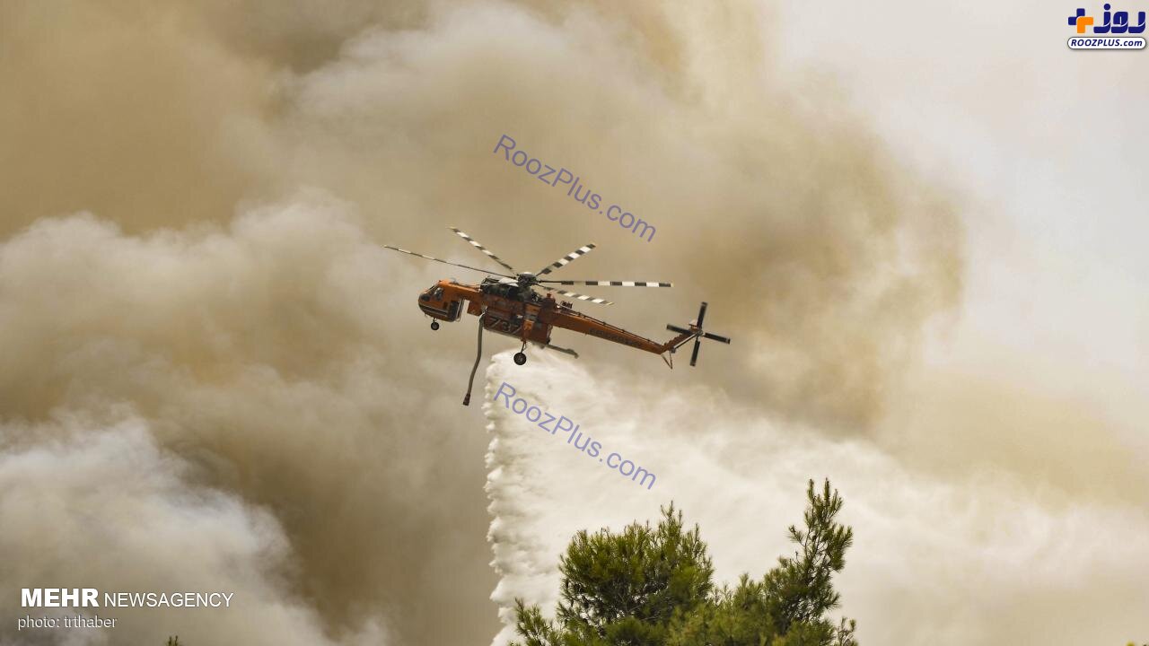 آتش سوزی گسترده در جنگل‌های یونان +عکس