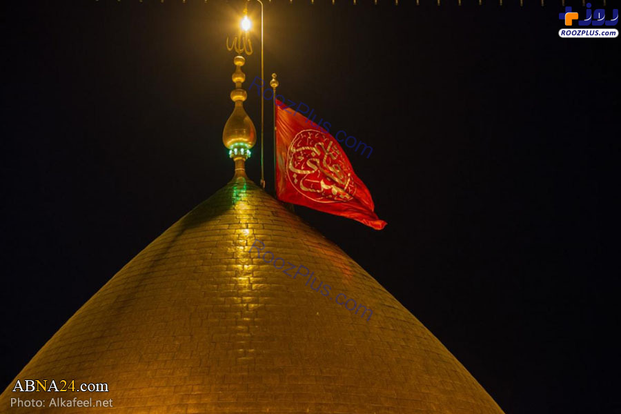 تعویض پرچم گنبد حرم حضرت عباس(ع) +عکس