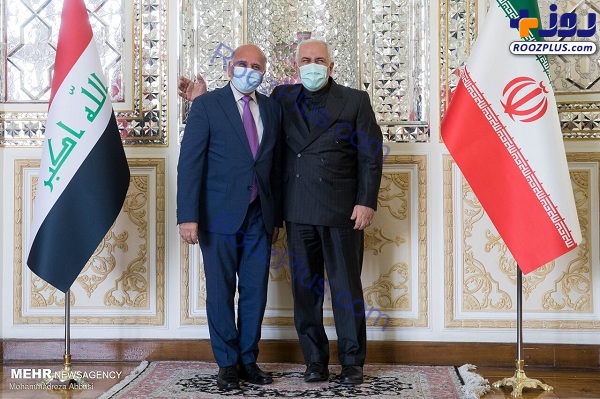 چهره بشاش ظریف در دیدار با وزیر امور خارجه عراق سوژه شد +عکس