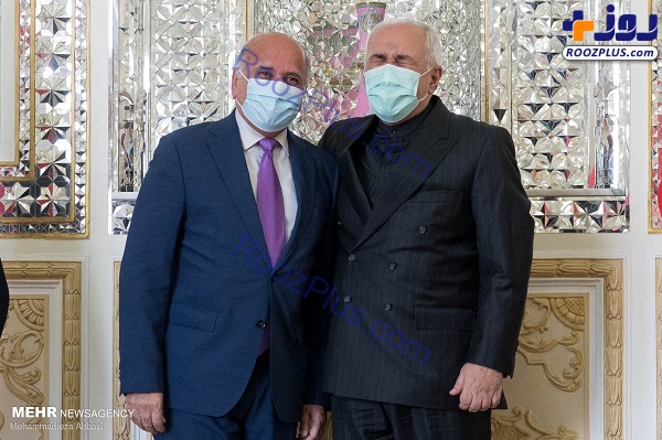 چهره بشاش ظریف در دیدار با وزیر امور خارجه عراق سوژه شد +عکس