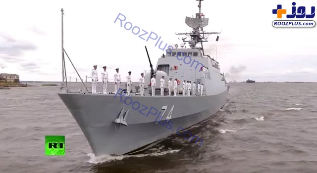 حضور ناوشکن «سهند» در رژه دریایی به‌مناسبت روز نیروی دریایی روسیه +تصاویر