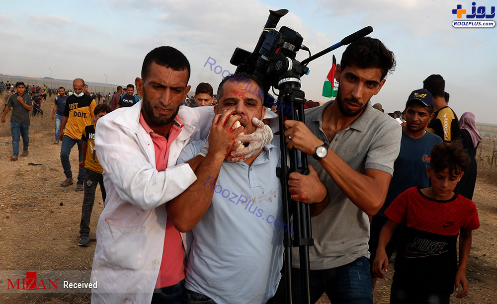 زخمی شدن یک خبرنگار در حمله رژیم صهیونیستی به غزه +عکس