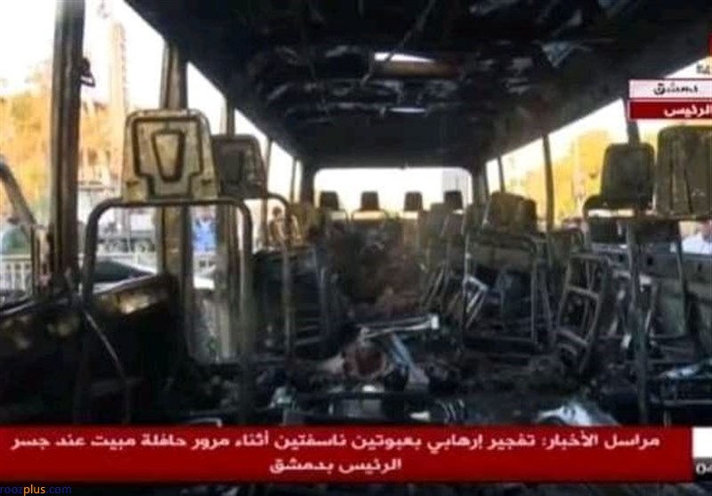 انفجار در مسیر مینی بوس نظامیان سوریه در دمشق/ ۱۳ کشته و ۳ زخمی + تصاویر