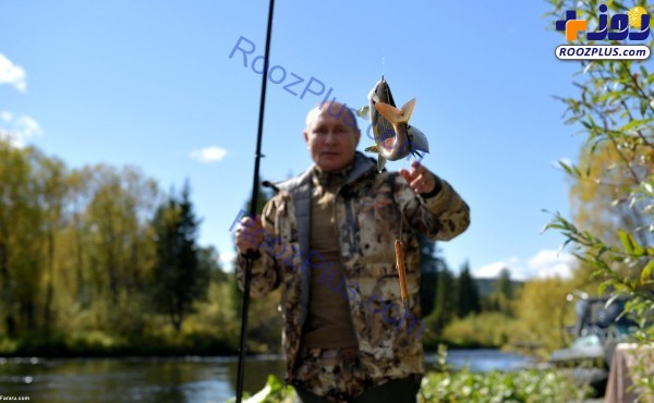 عکس/ماهیگیری ولادیمیر پوتین در تعطیلات